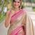 Off white pink soft kanjivaram silk banarasi jacuard work designer party wear saree with unstitched blouse piece