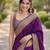 Wine soft silk banarasi jacuard work designer party wear saree with unstitched blouse piece