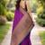 Wine soft silk banarasi jacuard work designer party wear saree with unstitched blouse piece