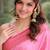 Pink soft silk banarasi jacuard work designer party wear saree with unstitched blouse piece