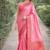 Pink soft silk banarasi jacuard work designer party wear saree with unstitched blouse piece