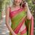 Parrot green soft silk banarasi jacuard work designer party wear saree with unstitched blouse piece