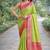 Parrot green soft silk banarasi jacuard work designer party wear saree with unstitched blouse piece