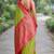 Parrot green soft silk banarasi jacuard work designer party wear saree with unstitched blouse piece