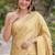 Off white soft silk banarasi jacuard work designer party wear saree with unstitched blouse piece
