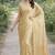 Off white soft silk banarasi jacuard work designer party wear saree with unstitched blouse piece