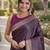 Purple soft silk banarasi jacuard work designer party wear saree with unstitched blouse piece