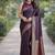Purple soft silk banarasi jacuard work designer party wear saree with unstitched blouse piece