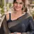 Blue soft silk banarasi jacuard work designer party wear saree with unstitched blouse piece