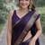 Wine soft silk banarasi jacuard work designer party wear saree with unstitched blouse piece