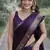 Wine soft silk banarasi jacuard work designer party wear saree with unstitched blouse piece