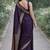 Wine soft silk banarasi jacuard work designer party wear saree with unstitched blouse piece