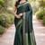 Green soft silk banarasi jacuard work designer party wear saree with unstitched blouse piece