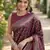 Maroon soft silk banarasi jacuard work designer party wear saree with unstitched blouse piece