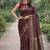 Maroon soft silk banarasi jacuard work designer party wear saree with unstitched blouse piece