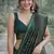 Green soft silk banarasi jacuard work designer party wear saree with unstitched blouse piece