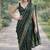 Green soft silk banarasi jacuard work designer party wear saree with unstitched blouse piece