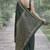 Green soft silk banarasi jacuard work designer party wear saree with unstitched blouse piece