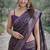 Wine soft silk banarasi jacuard work designer party wear saree with unstitched blouse piece