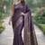 Wine soft silk banarasi jacuard work designer party wear saree with unstitched blouse piece