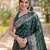 Rama soft silk banarasi jacuard work designer party wear saree with unstitched blouse piece
