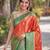 Orange soft silk banarasi jacuard work designer party wear saree with unstitched blouse piece