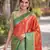 Orange soft silk banarasi jacuard work designer party wear saree with unstitched blouse piece