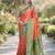 Orange soft silk banarasi jacuard work designer party wear saree with unstitched blouse piece