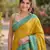 Yellow soft silk banarasi jacuard work designer party wear saree with unstitched blouse piece