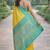 Yellow soft silk banarasi jacuard work designer party wear saree with unstitched blouse piece