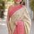 Cream soft silk banarasi jacuard work designer party wear saree with unstitched blouse piece