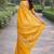 Yeloow soft silk banarasi jacuard work designer party wear saree with unstitched blouse piece