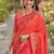 Orange soft silk banarasi jacuard work designer party wear saree with unstitched blouse piece