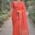 Orange soft silk banarasi jacuard work designer party wear saree with unstitched blouse piece