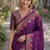 Wine soft silk banarasi jacuard work designer party wear saree with unstitched blouse piece