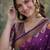 Wine soft silk banarasi jacuard work designer party wear saree with unstitched blouse piece