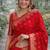 Red soft silk banarasi jacuard work designer party wear saree with unstitched blouse piece