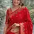 Red soft silk banarasi jacuard work designer party wear saree with unstitched blouse piece