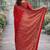 Red soft silk banarasi jacuard work designer party wear saree with unstitched blouse piece