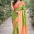 Mehendi soft silk banarasi jacuard work designer party wear saree with unstitched blouse piece