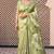 Light green pure tussar silk printed saree with blouse