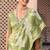 Light green pure tussar silk printed saree with blouse