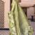Light green pure tussar silk printed saree with blouse