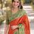 Orange  soft silk banarasi jacuard work designer party wear saree with unstitched blouse piece
