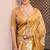 Mustard pure tussar silk printed saree with blouse