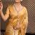 Mustard pure tussar silk printed saree with blouse