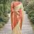 Cream  soft silk banarasi jacuard work designer party wear saree with unstitched blouse piece