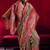 Beige modal pashmina handloom zari weaving saree with blouse