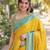 Yellow soft silk banarasi jacuard work designer party wear saree with unstitched blouse piece