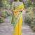 Yellow soft silk banarasi jacuard work designer party wear saree with unstitched blouse piece